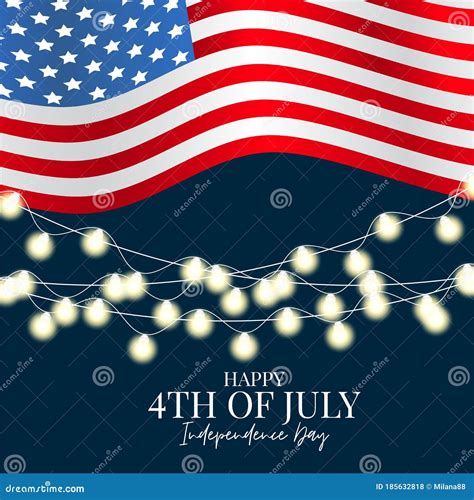 Happy July 4th Independence Day National Summer USA Holiday Banner