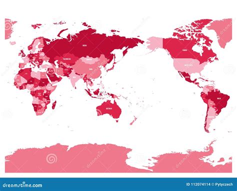 Mapa Del Mundo En Cuatro Sombras De Marrón En El Fondo Blanco Alto Mapa Político Centrado El