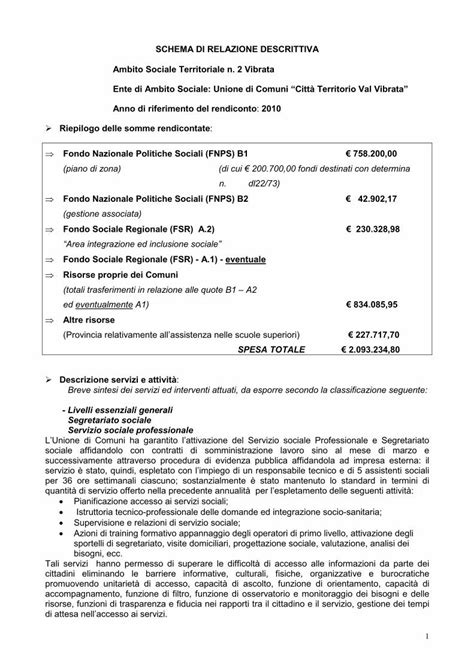 Pdf Schema Di Relazione Descrittiva Ambito Sociale Pdf File