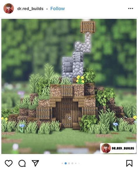 Dirt hut @dr.red_builds (Insta) | Minecraft houses, Minecraft architecture, Cute minecraft houses