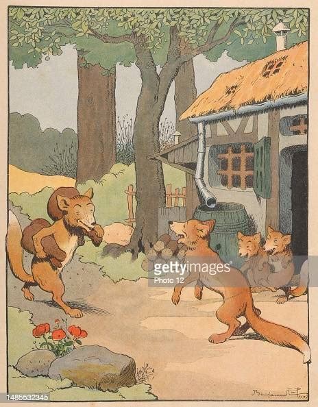 Reynard The Fox Taking The Hams Home Where His Wife Hermeline And