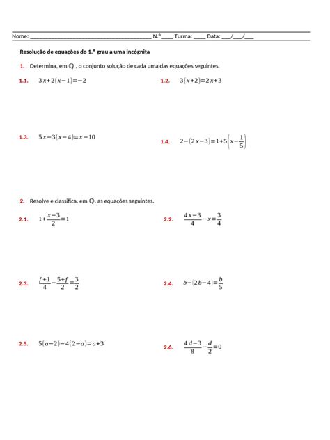 Problemas Sistemas De Equações Do 1 Grau 8 Ano Pdf - Exercícios de Equações do 1º Grau 8º Ano | PDF | Matemática | Equações