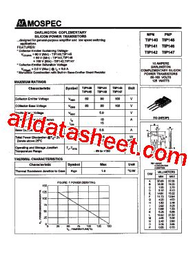 Tip Datasheet Pdf Mospec Semiconductor