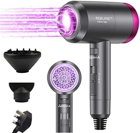 REBUNE RE 2068 1800W Salon Home Hair Dryer 2 In 1 Hot Air Hair Dryers Negative Ionic Dryer For