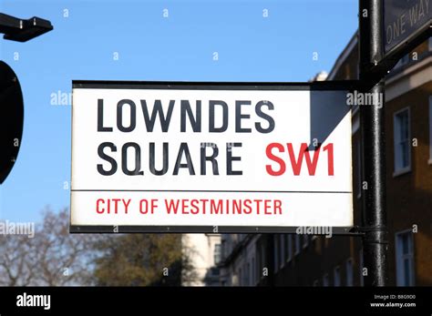 Street Sign For Lowndes Square London Jan 2009 Stock Photo Alamy