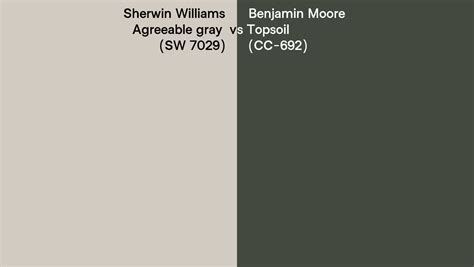 Sherwin Williams Agreeable Gray SW 7029 Vs Benjamin Moore Topsoil CC