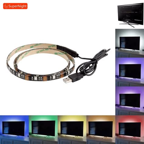 USB RGB LED Strips With 3 Keys Controller DC 5V Waterproof IP65 0 9M