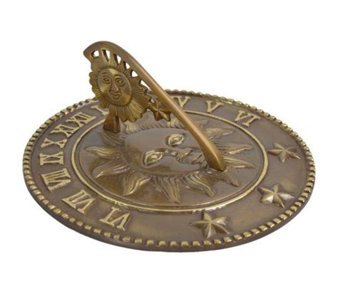 Antique Brass Sunshine And Starlight Sundial 225mm Black Country Metalworks