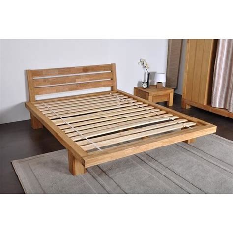 lit en chêne massif 140x190cm oak tek import Achat Vente structure