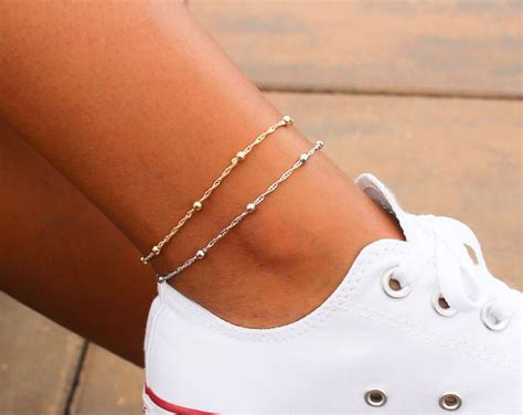 Coin Anklet Sierlijke Gouden Enkelband Sierlijke Zilveren Etsy