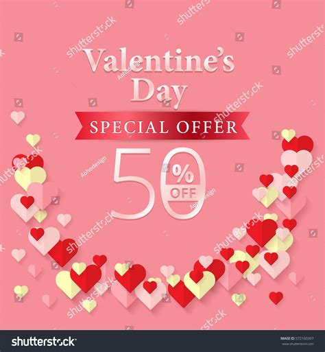 Valentines Day Special Offer 50 Off Stock Vector Royalty Free