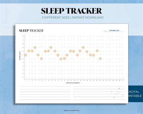 Sleep Tracker Printable Monthly Sleep Log Sleep Quality Journal Sleep Hours Tracker Sleep