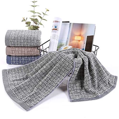 Pidada Hand Towels Set Of Cotton Checkered Pattern Absorbent