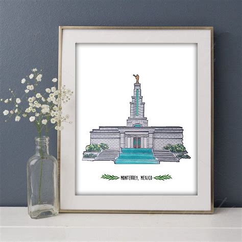 Monterrey Mexico LDS Temple Watercolor Painting Digital Download - Etsy