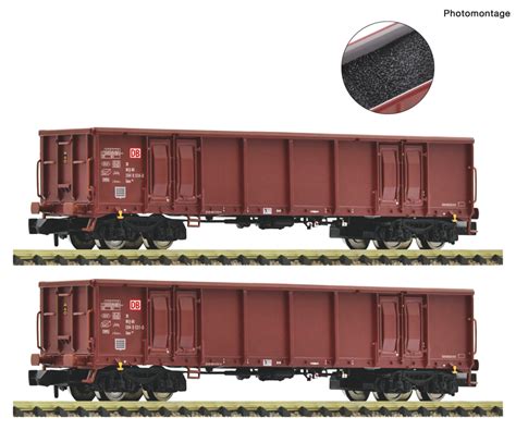 Fleischmann 830257 2 tlg Set Offene Güterwagen DB AG Spur N