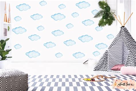 Clouds Wall Decal Set Removable Wallpapers Wall Stickers And Wall