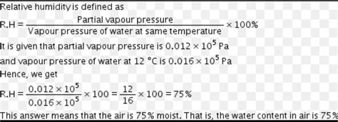 Relative Humidity Formula