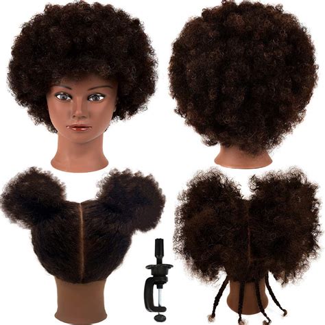 Headdoll Afro Curly Mannequin Head With 100 Human Hair