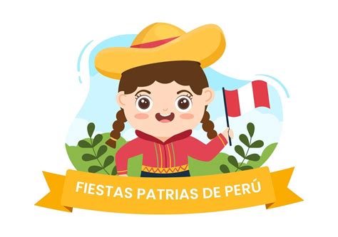 Felices Fiestas Patrias O Ilustración De Dibujos Animados Del Día De La