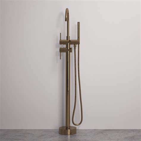 Luxe Rose Gold Floorstanding Bath Shower Mixer Tap Lusso