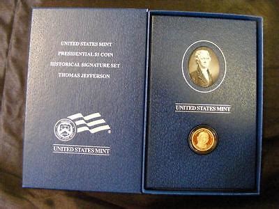 U S Mint Presidential 1 Proof Coin Historical Signature Set Thomas