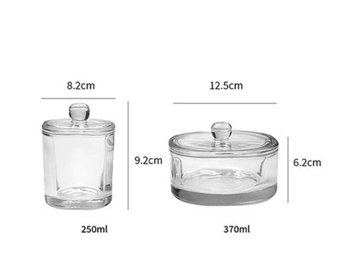 Clear Glass Candle Jar With Glass Lid 250ml 370ml