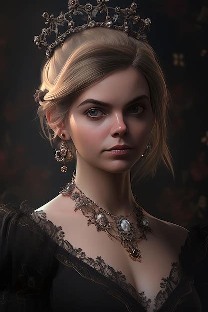 Premium Photo | A portrait of a lady with a necklace and earrings.