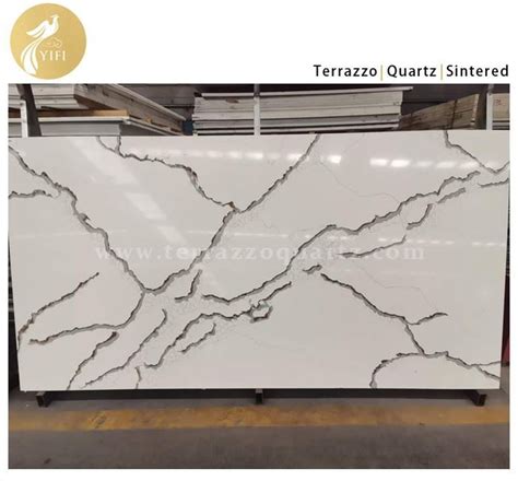 China Customized Artificial Calacatta White Marble Quartz Stone