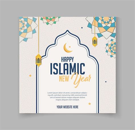 Islamic New Year Card Template Vectors And Illustrations For Free