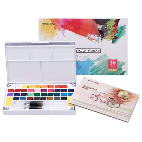 LAOYE Peinture Aquarelle Palette 36 Couleurs Boîte d Aquarelle avec 12