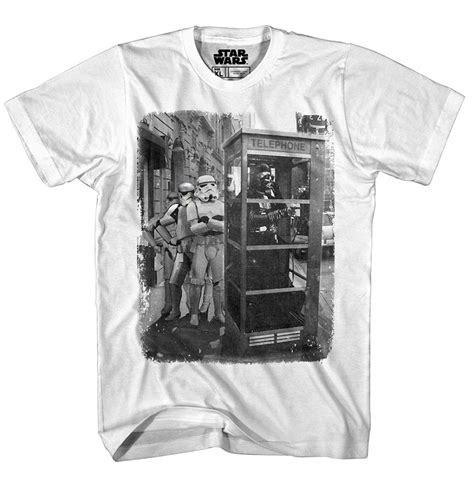 Star Wars Mens T Shirt Darth Vader Get In Line Phone Booth Large