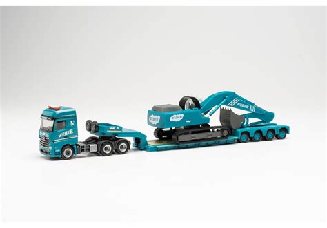 Herpa Mercedes Benz Arocs X Tieflade Sattelzug Mit Bagger