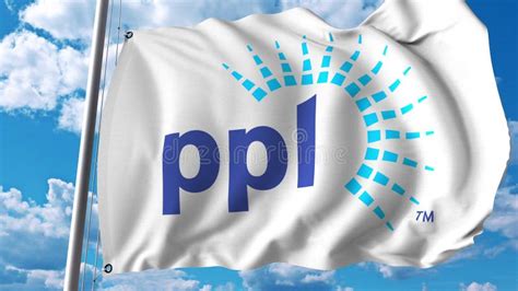 Waving Flag With Ppl Corporation Logo Editoial 3d Rendering Editorial