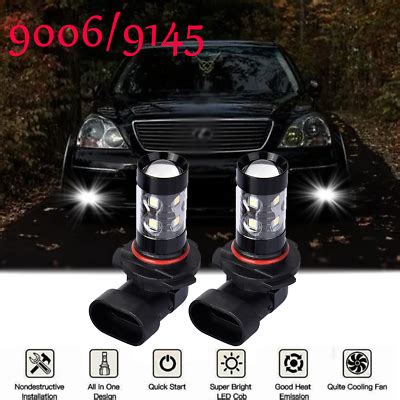 For Lexus LS430 LS460 GS350 GS430 2pcs 9006 HB4 LED Fog Light Bulbs