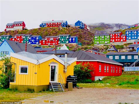 How the buildings in Greenland are colour-coded according to their ...