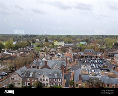 Colonial Historic Williamsburg Aerial Panorama View Cityscape Landscape