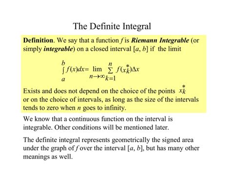 The Definite Integral