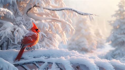 Premium Photo | Red Bird on SnowCovered Car Stunning Cardinal in Winter ...