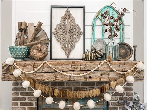 Rustic Boho Inspired Fall Mantel Re Fabbed