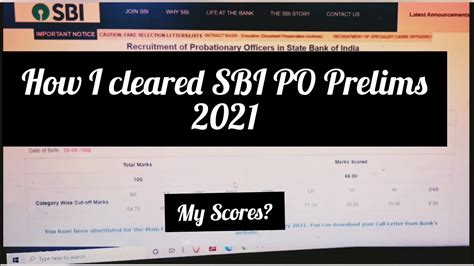 My SBI PO Prelims Scorecard Of 2021 How I Cleared SBI PO Prelims2021