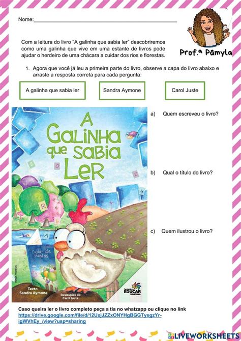 Sequência didática A galinha que sabia ler worksheet in 2023 School