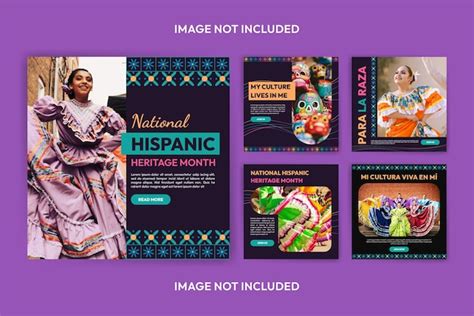 Premium Vector Hispanic Heritage Month Banners For Social Media Cards Posters And Postcards