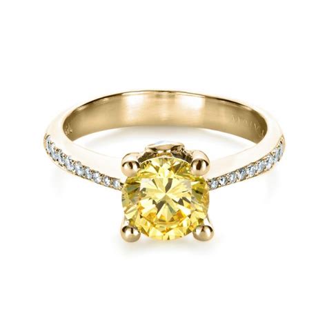 18k Yellow Gold Canary Yellow Diamond Engagement Ring #1291 - Seattle ...