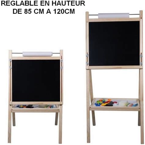 Tableau Enfant Double Face R Glable En Hauteur Guizmax Craie Et