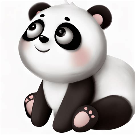 Cute Baby Panda Bear With Dreamy Eyes 3D Creative Fabrica