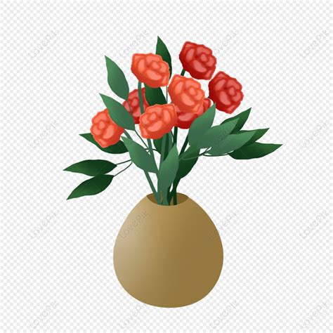 Beautiful Flower Vase With Flowers Png