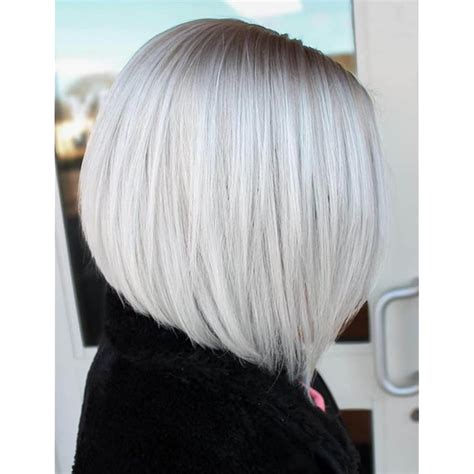 Mo Finance TISHINING Short Ombre White Blonde Layered Bob Wigs For White Women Chin Length