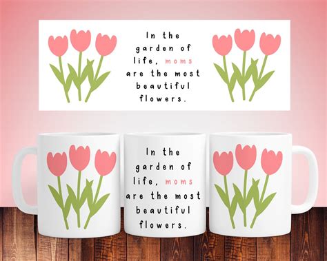 Mother S Day Floral Mug Wrap Mug PNG Sublimation Designs Mom Mug Wrap