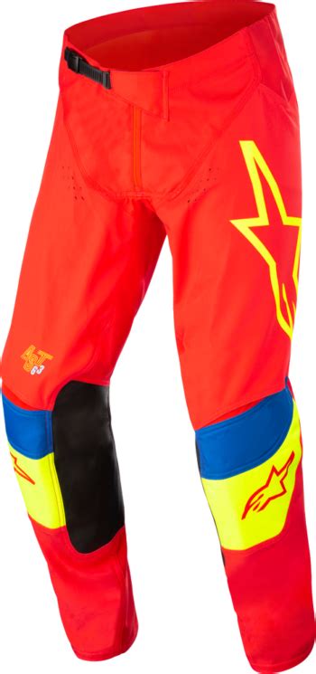 Alpinestars Techstar Quadro Pants Bright Red Ylw Fluo Blue