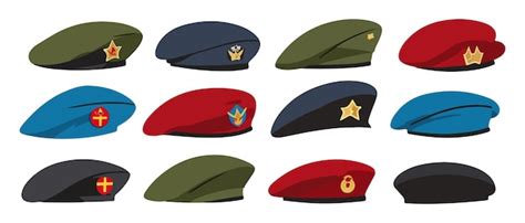 Premium Vector Military Beret Isolated Cartoon Set Icon Vector